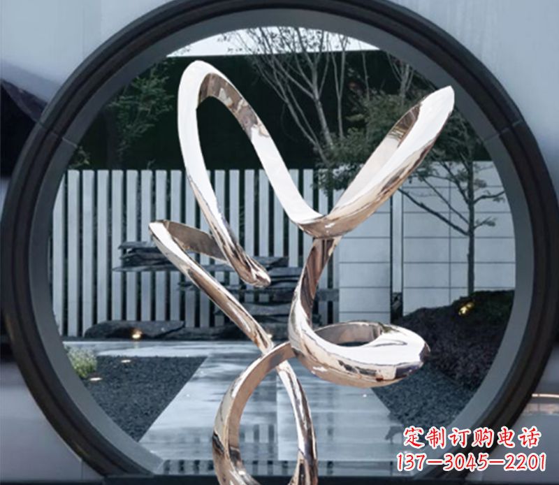 小区创意景观抽象雕塑不锈钢