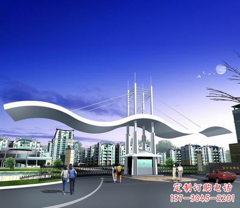 小区大门不-锈-钢-雕-塑-