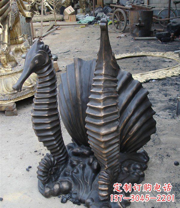 小区动物海马铜雕