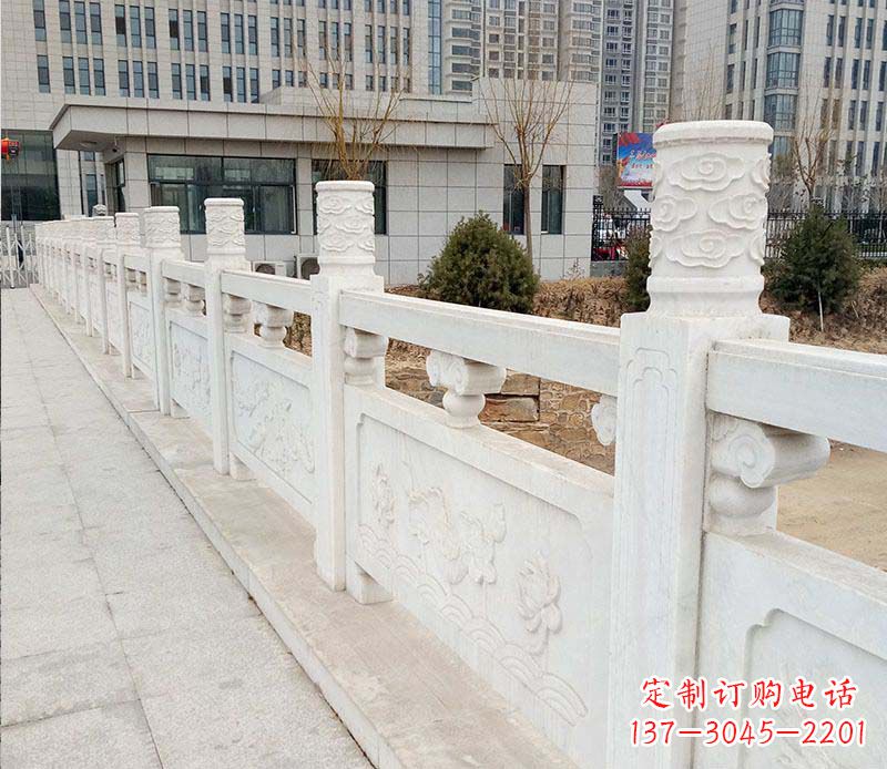 小区汉白玉石栏板景观石雕 小区汉白玉石栏板景观石雕