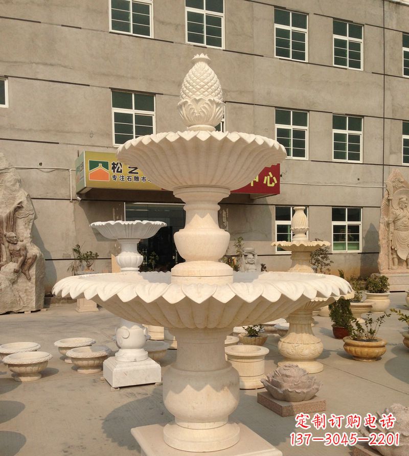 小区景观菠萝式喷泉石雕