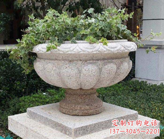 小区景观大理石花盆石雕