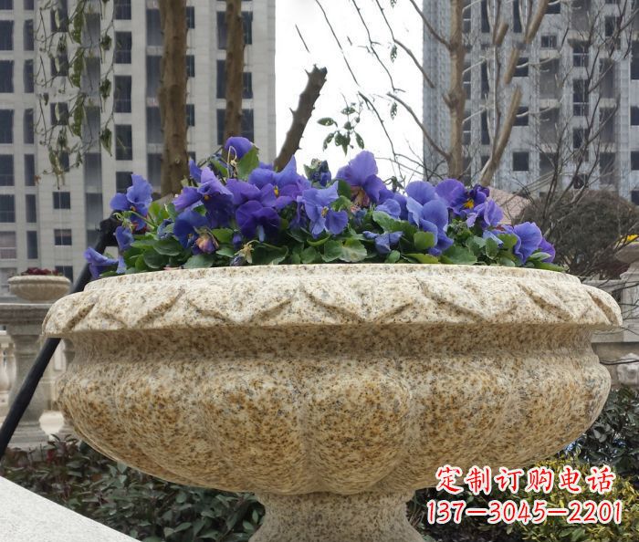 小区景观大理石花盆石雕