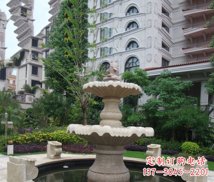 小区景观大理石鲤鱼喷泉石雕