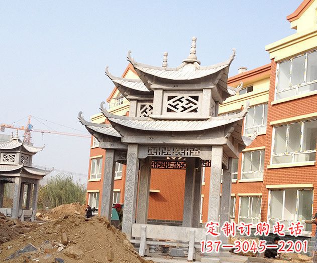 小区景观大理石凉亭石雕