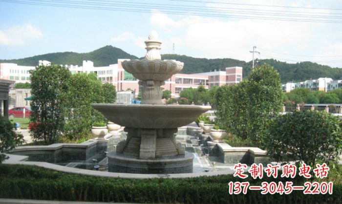 小区景观大理石喷泉石雕 (2)