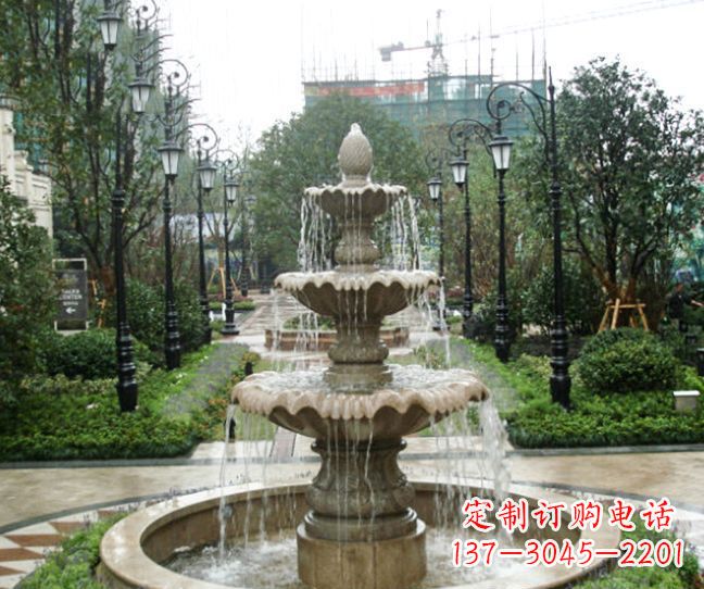 小区景观大理石喷泉石雕 (4)