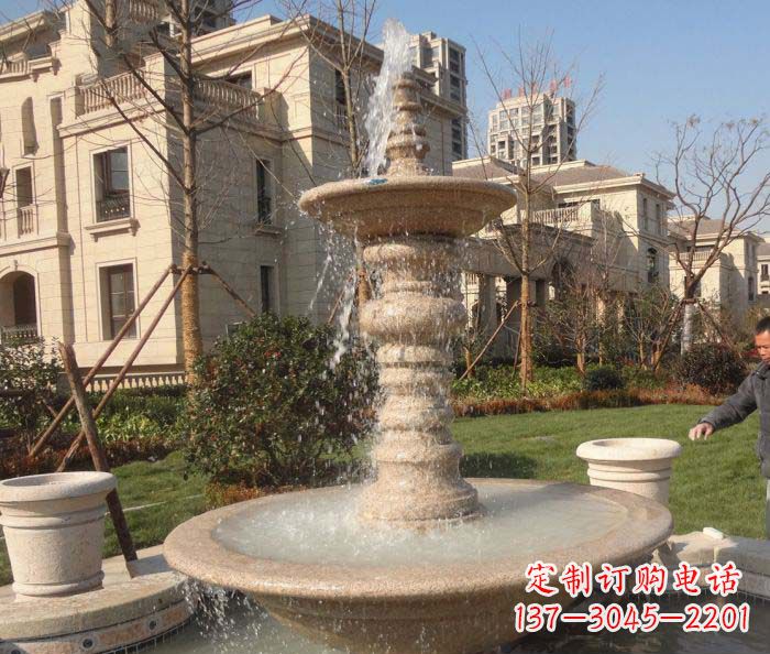 小区景观多层喷泉石雕 (2)