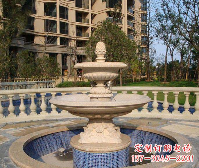 小区景观多层喷泉石雕