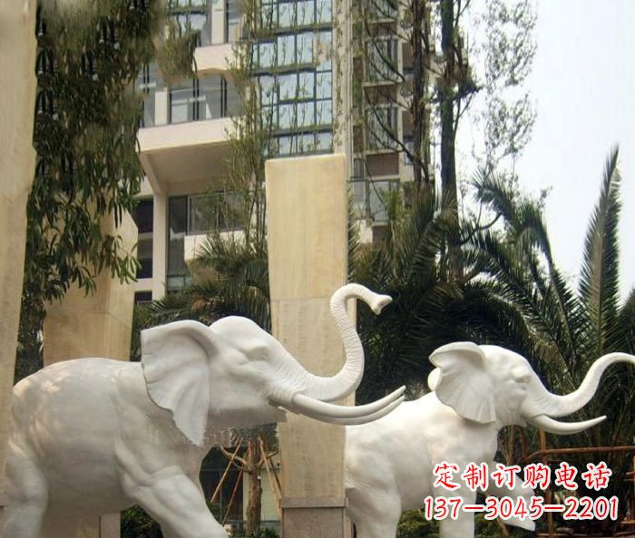 小区景观汉白玉大象石雕