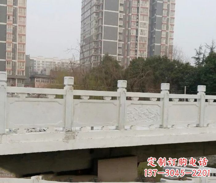 小区景观汉白玉石雕栏板 (2)