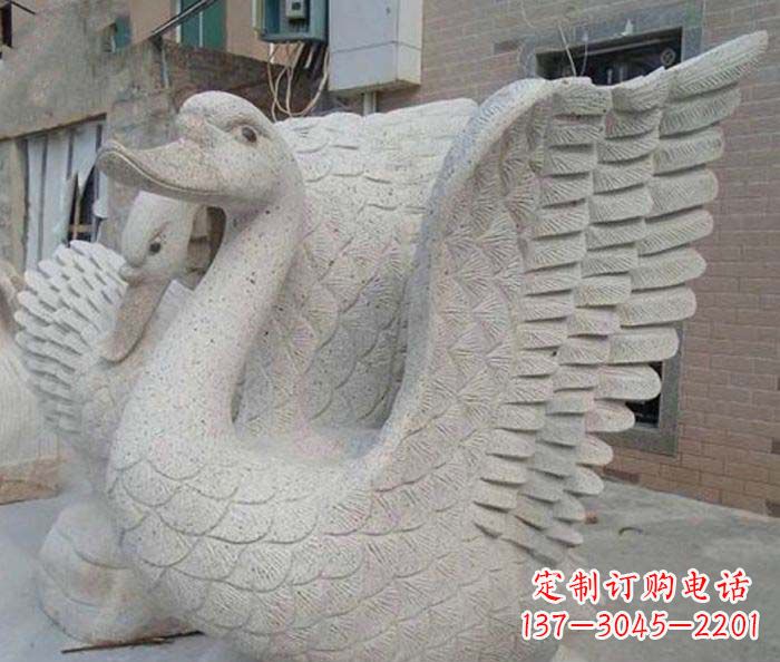 小区景观天鹅石雕喷泉