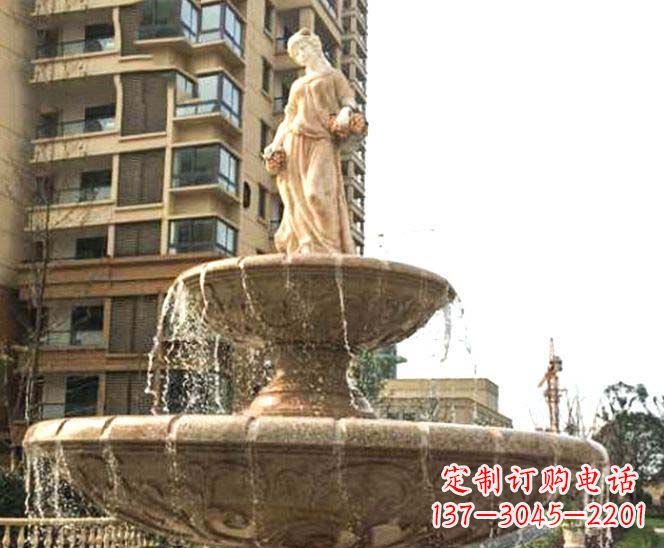 小区景观西方女人喷泉石雕