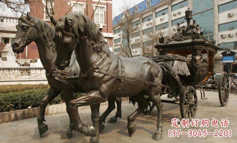 小区欧式马车铜雕
