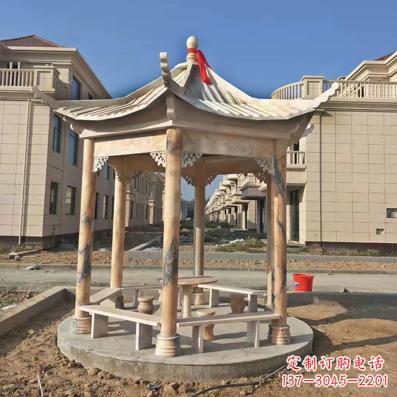 小区庭院石雕凉亭