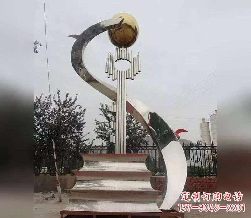 校园不锈钢成功之门雕塑