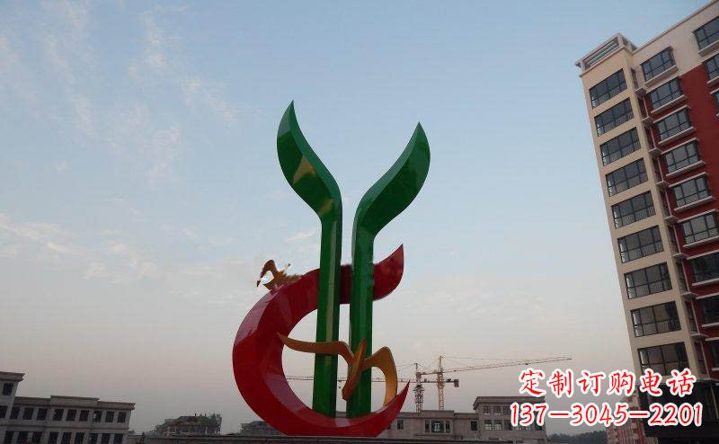 校园不锈钢成长景观雕塑 (2)