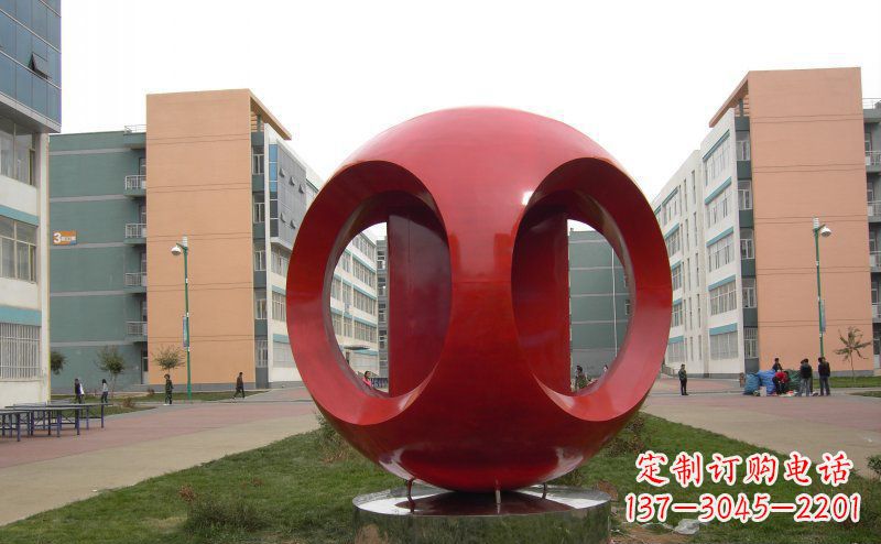 校园不锈钢抽象球雕塑