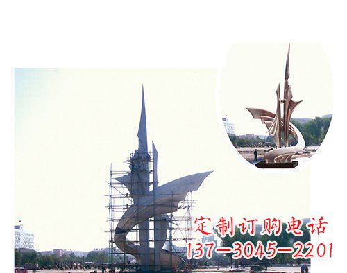 校园不锈钢抽象世纪扬帆雕塑
