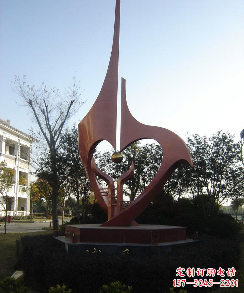 校园不锈钢抽象手雕塑 (2)