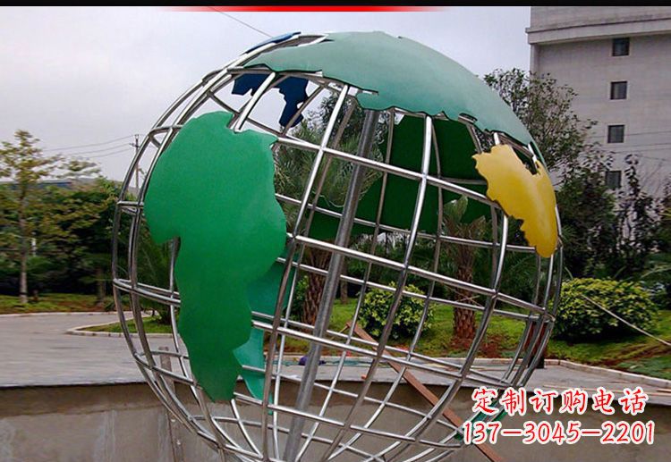校园不锈钢地球仪造型雕塑