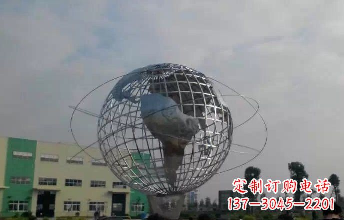 校园不锈钢地球仪雕塑222