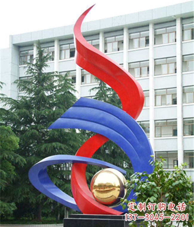 校园不锈钢升腾雕塑 (2)