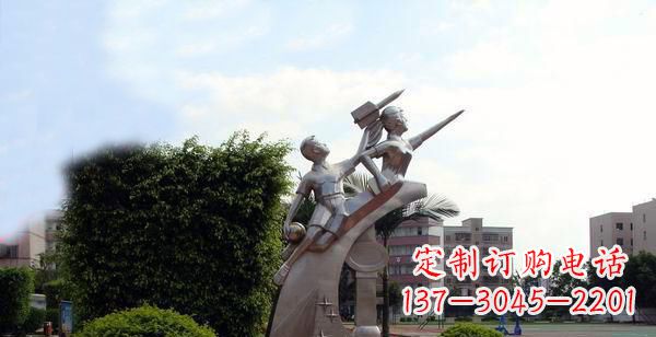 校园不锈钢腾飞景观雕塑