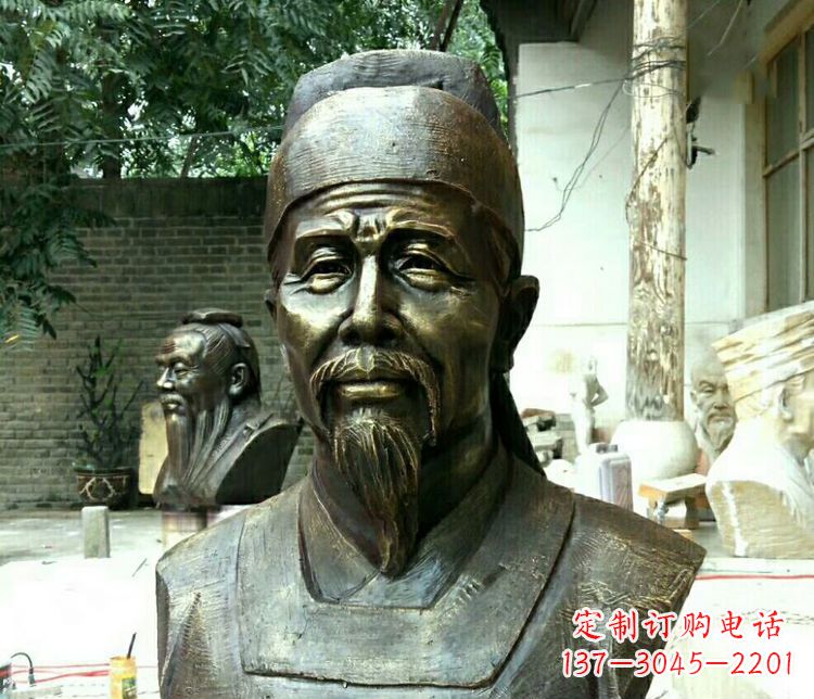 校园杜甫胸像铜雕