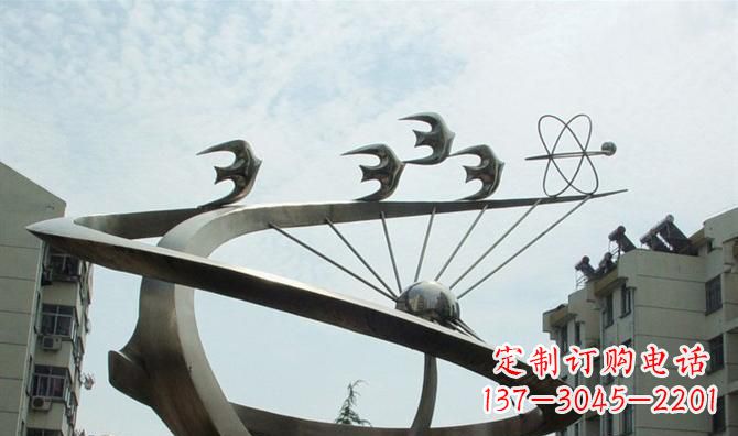 校园飞向明天不-锈-钢-雕-塑-
