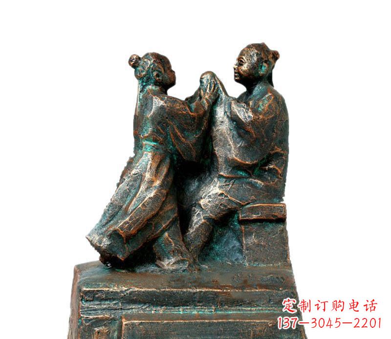 校园古代孔融让梨人物铜雕 校园古代孔融让梨人物铜雕