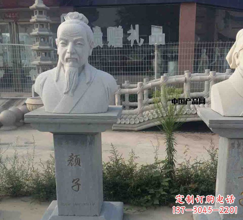 校园/古代/名人/颜回/石雕-校园古代名人颜回石雕
