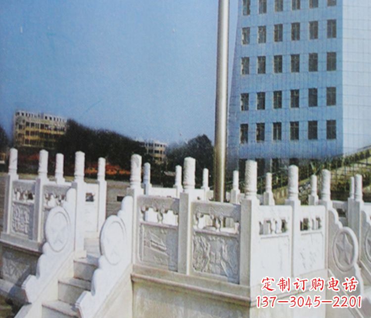 校园汉白玉升旗台景观石雕