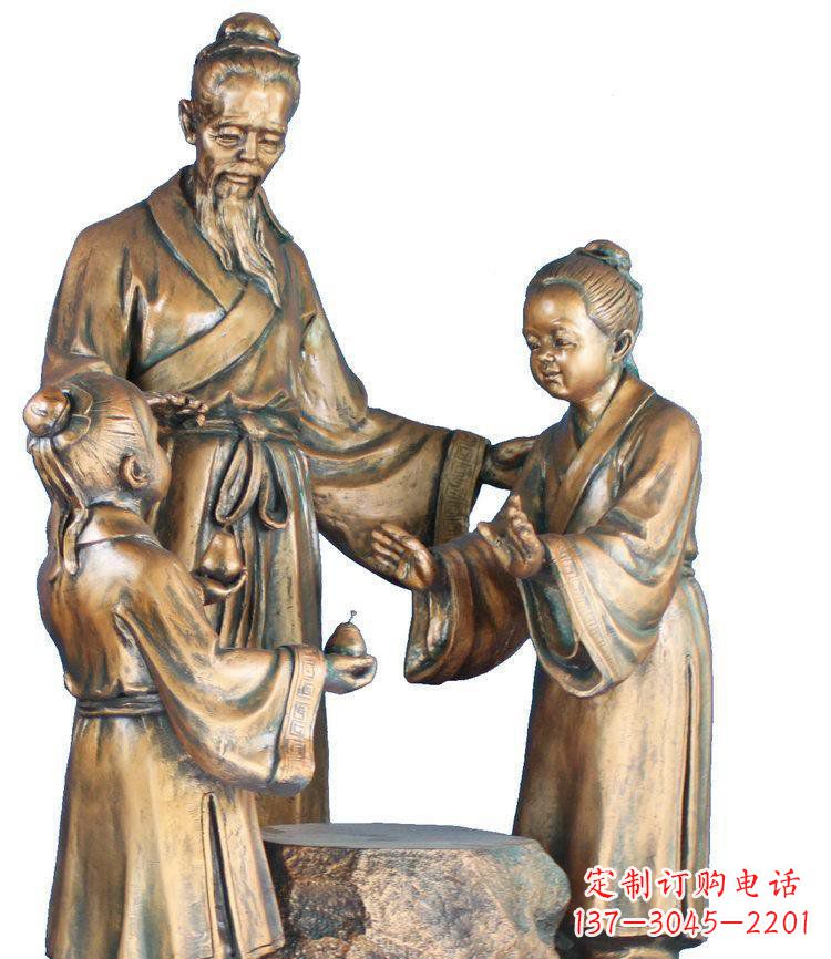 校园孔融让梨景观铜雕