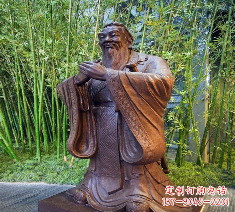 校园孔子行教像铜雕