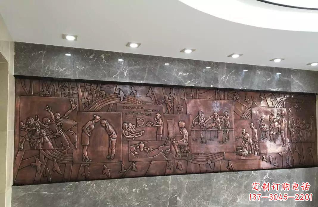 校园老师与学生铜浮雕 校园老师与学生铜浮雕