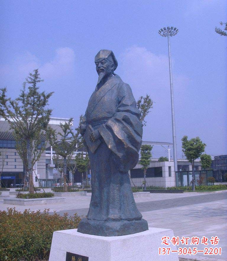 校园陆游名人铜雕