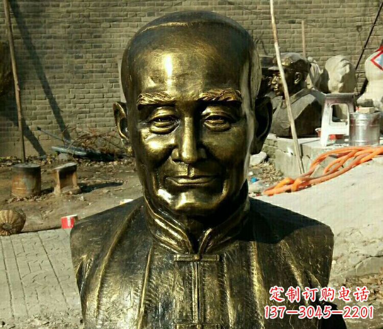 校园名人叶圣陶胸像铜雕