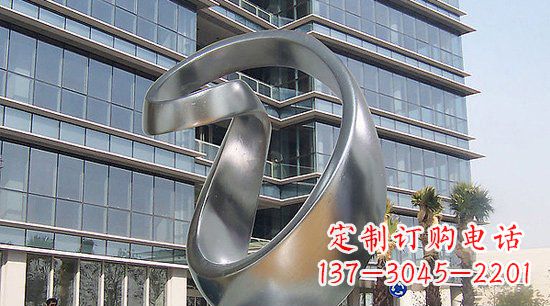 写字楼前抽象镜面不-锈-钢-雕-塑-