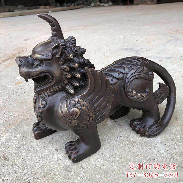 獬豸纯铜铸造雕塑