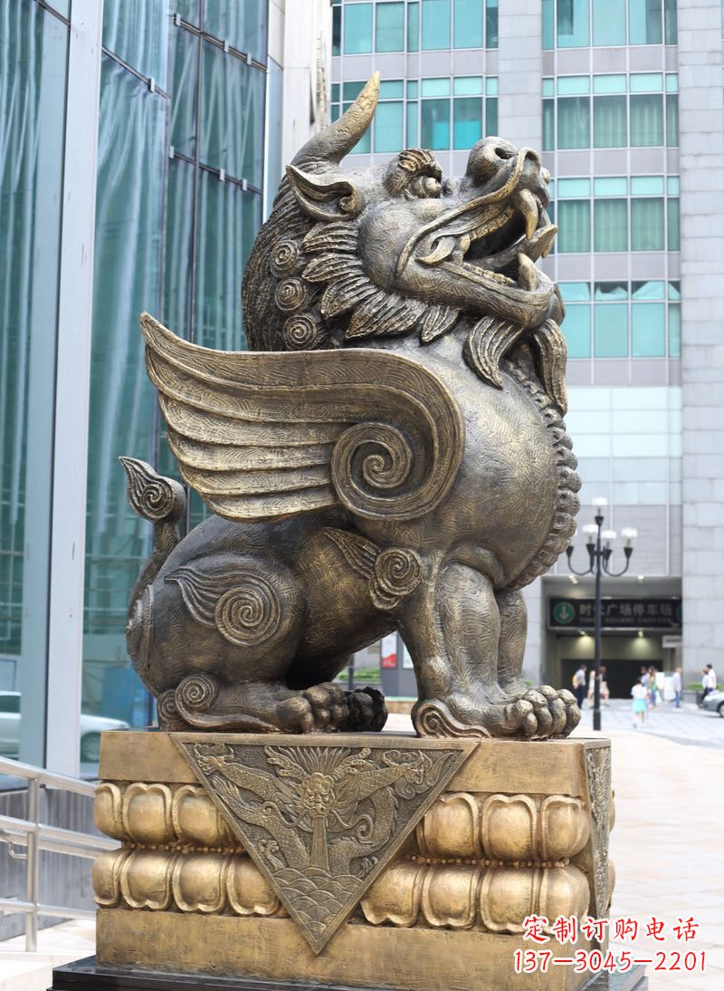 獬豸法院独角兽铜雕