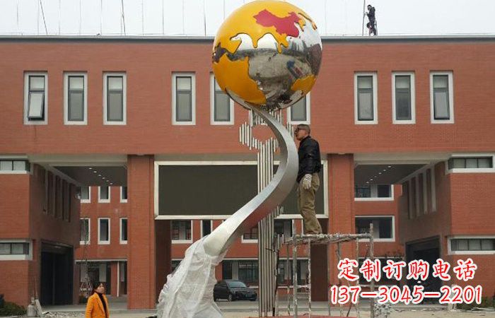 学校不锈钢地球雕塑