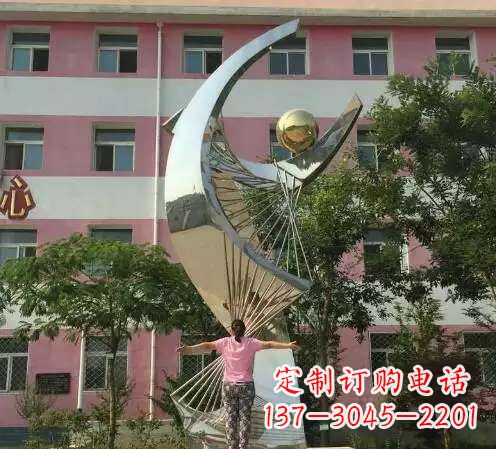 学校不锈钢起航标志雕塑