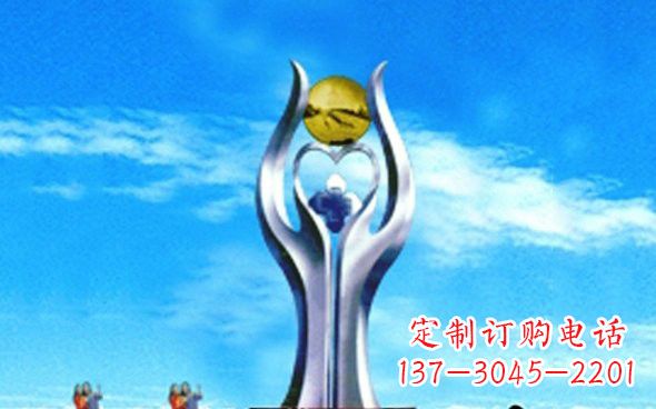 医院不锈钢爱心雕塑
