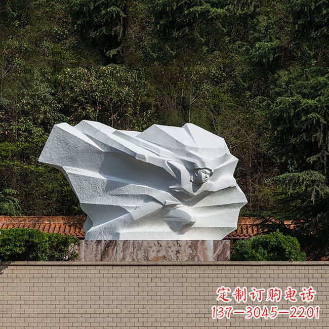 英雄人物黄继光景区景点汉白玉石刻雕塑