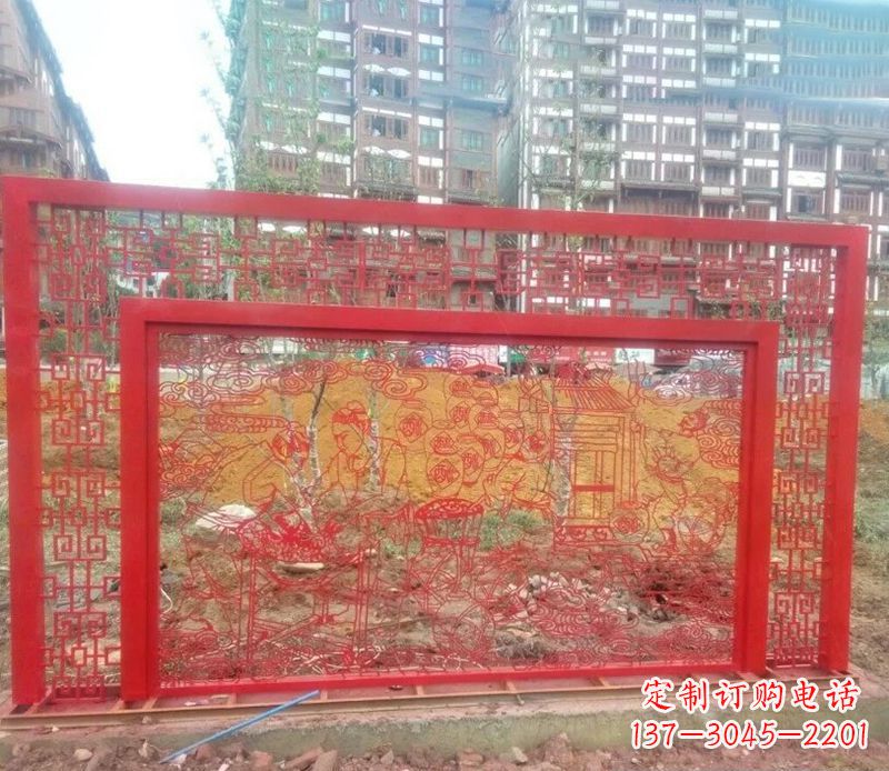 迎春福字剪纸雕塑