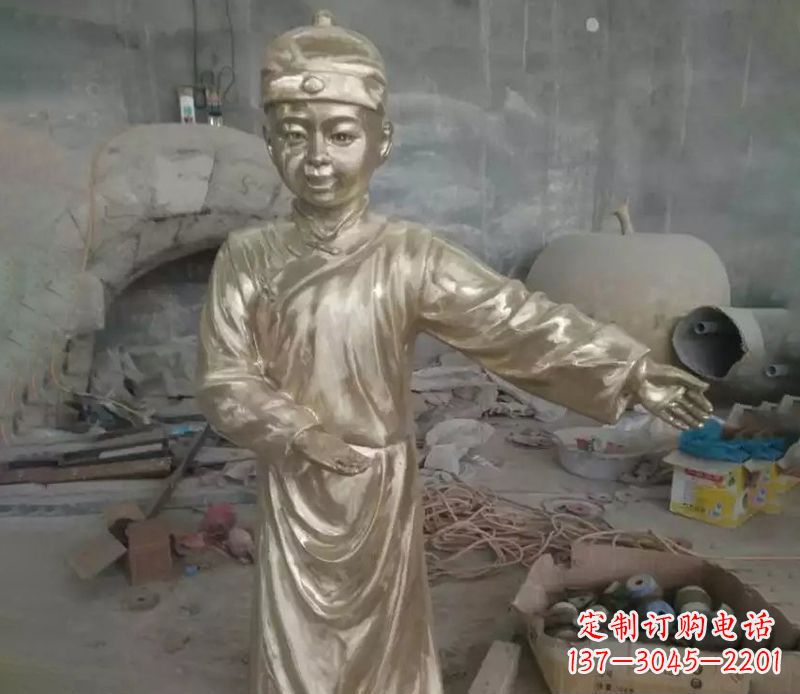 迎宾童子人物铜雕