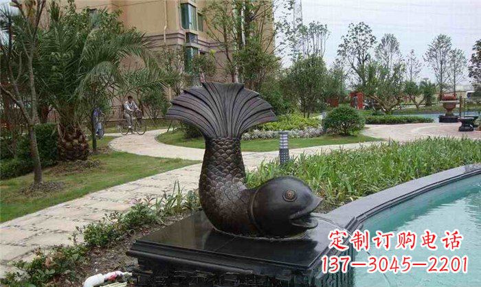 鱼式喷泉小区景观铜雕
