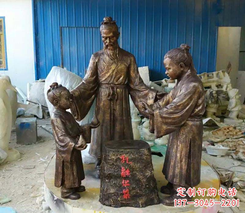 寓言故事孔融让梨人物铜雕 寓言故事孔融让梨人物铜雕