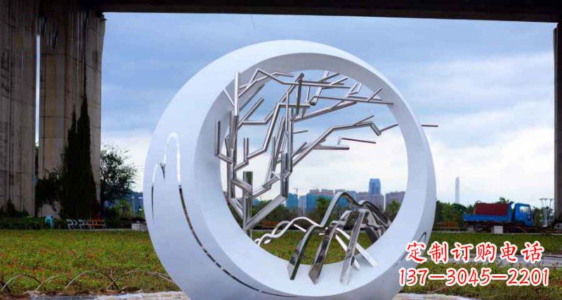 园林不锈钢抽象树枝雕塑